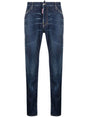 DSQUARED2 Slim Fit Blue Washed Jeans for Men - SS25 Collection