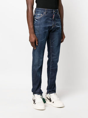 DSQUARED2 Slim Fit Blue Washed Jeans for Men - SS25 Collection