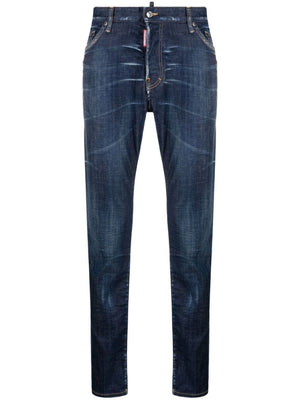 DSQUARED2 24SS Men's Blue Denim Straight Pants | Fashionable and Comfortable