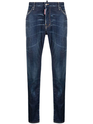 DSQUARED2 24SS Men's Blue Denim Straight Pants | Fashionable and Comfortable