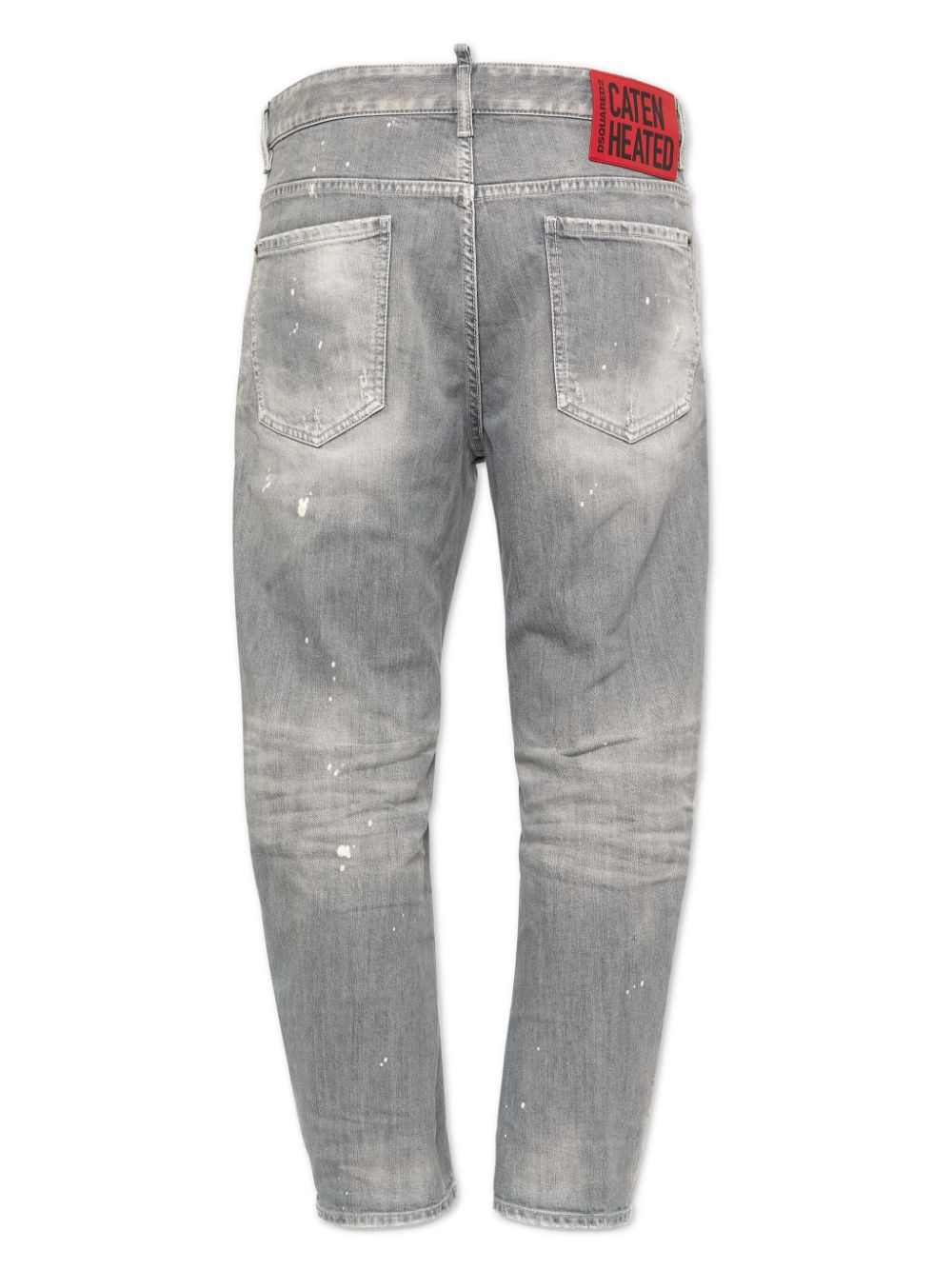 DSQUARED2 Men's Faded Grey Denim Pants with Mini Logo