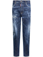 DSQUARED2 Distressed Blue Straight-Leg Denim Jeans