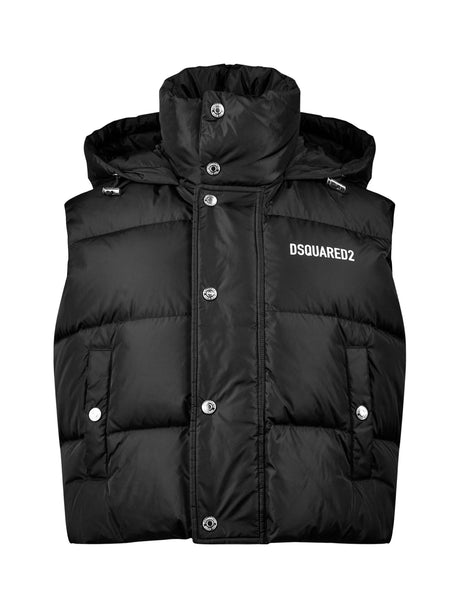 DSQUARED2 Logo Printed Down Vest Jacket