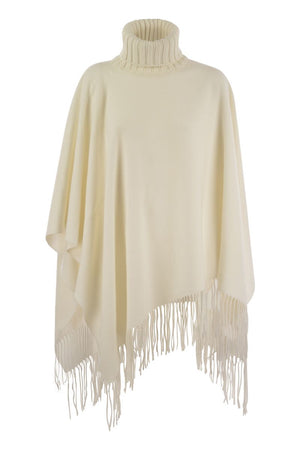 FABIANA FILIPPI Luxurious Wool, Silk & Cashmere Turtleneck Cape