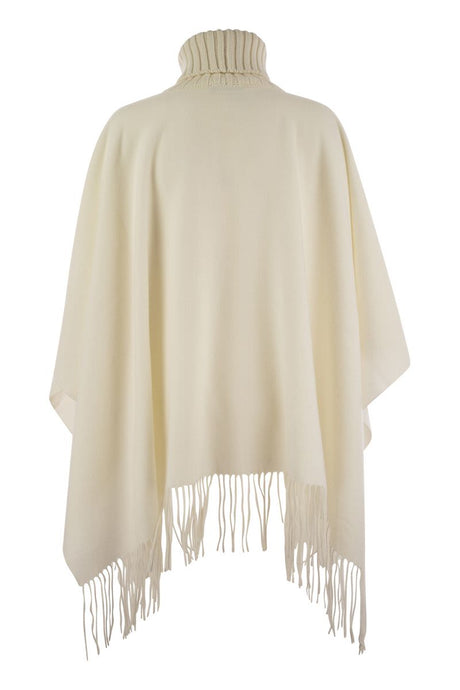 FABIANA FILIPPI Luxurious Wool, Silk & Cashmere Turtleneck Cape