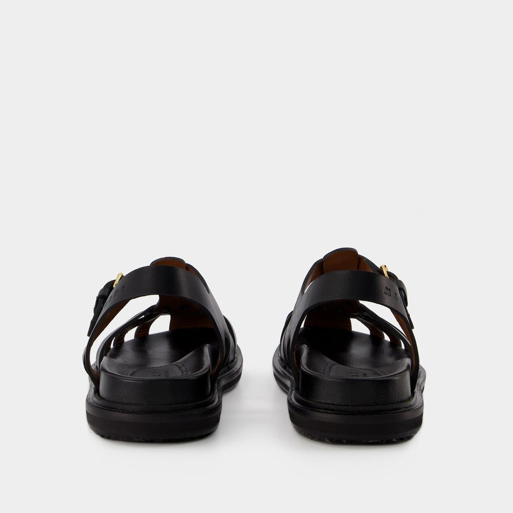 MARNI Classic Black Sandals for the Modern Woman - 24SS Collection