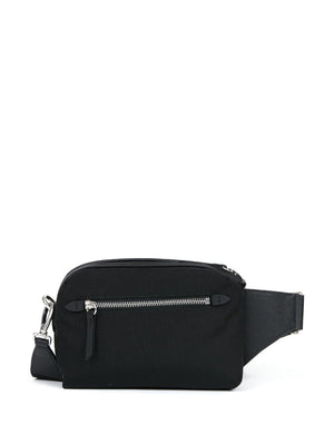 MAISON MARGIELA Men's Black Logo-Patch Belt Handbag for FW23