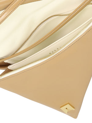 MARNI Beige Leather Shoulder Bag: SS24 Collection