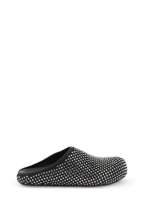 MARNI Fashion Forward Fussbett Clogs with Rhinestone Mesh