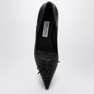 JIMMY CHOO Medium Leather Pumps with Pointed Toe and Front Laces