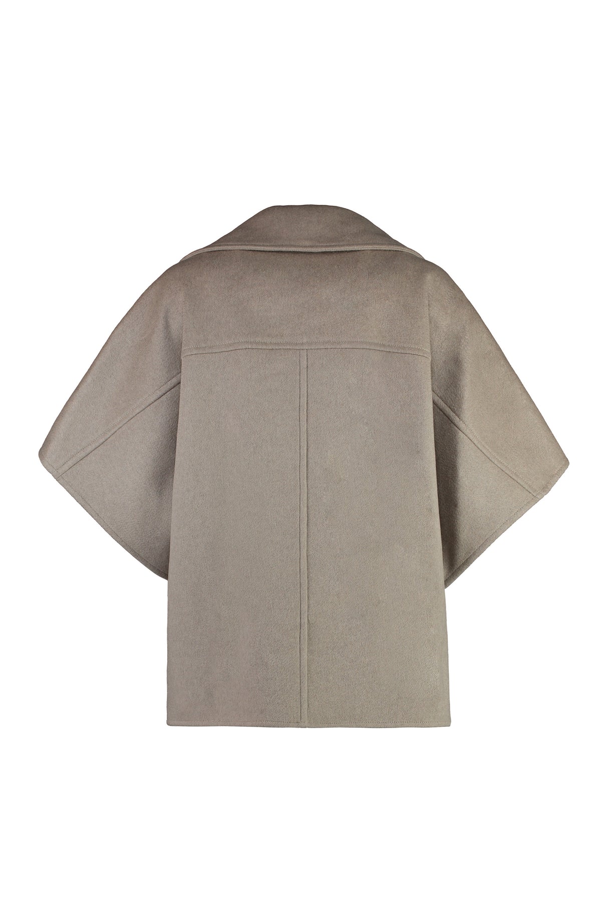 MAX MARA Luxurious Cashmere Cape Jacket with Leather Accents