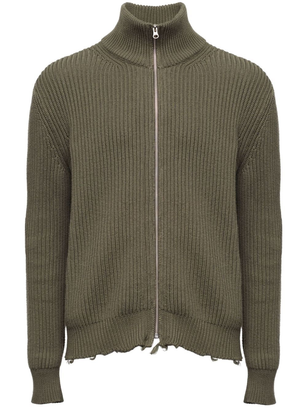 MM6 MAISON MARGIELA Ribbed Zip Up Cotton Jacket for Men - FW24 Collection