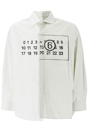 MM6 MAISON MARGIELA Asymmetrical Numeric Long-Sleeved Shirt - Size IT 46