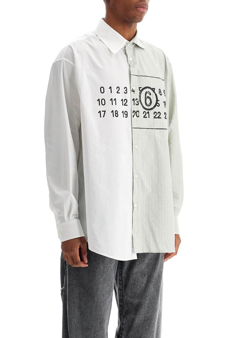 MM6 MAISON MARGIELA Asymmetrical Numeric Long-Sleeved Shirt - Size IT 46