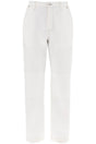 MM6 MAISON MARGIELA Men's White Cotton Wide-Leg Pants with Contrast Stitching