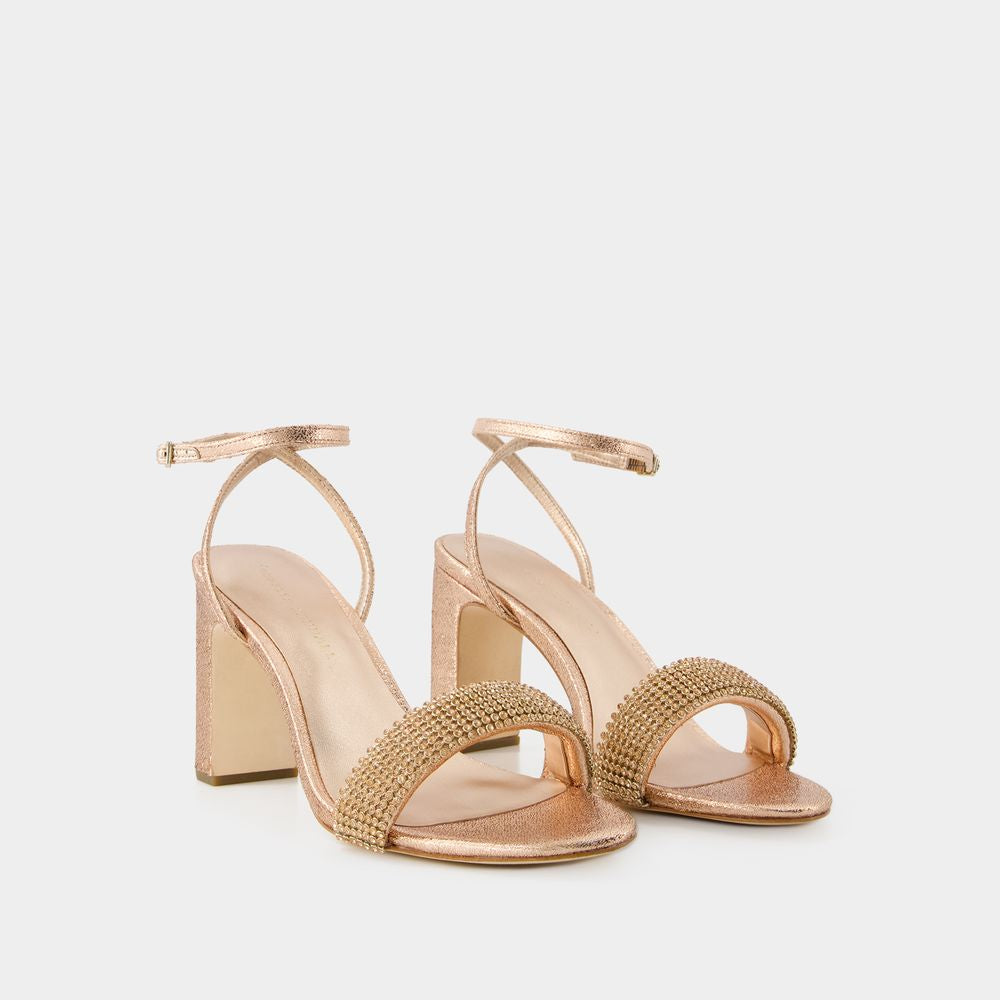 LOEFFLER RANDALL Elegant Tan Rhinestone Sandals for Women