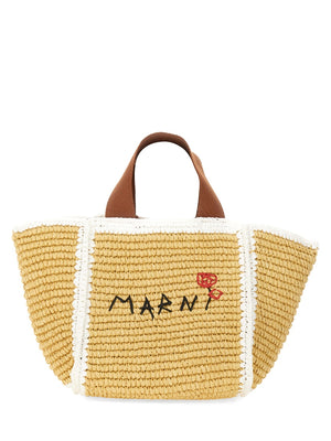 MARNI Small Shopper Handbag in Beige