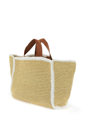 MARNI Medium Raffia Effect Tote Handbag