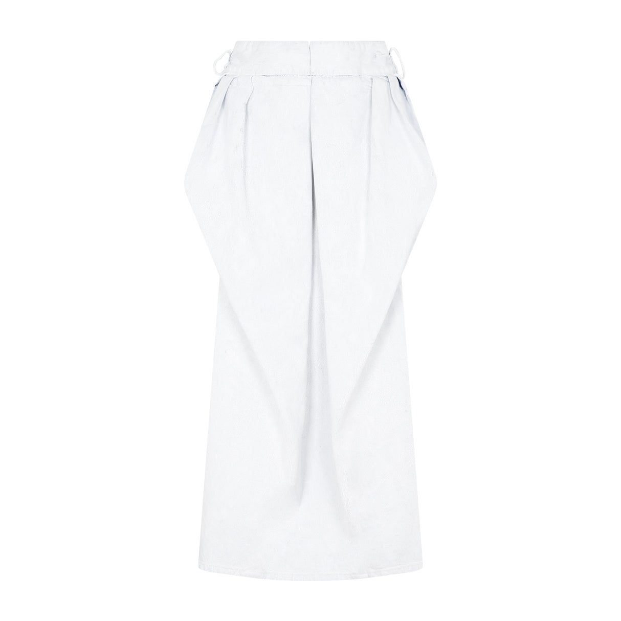 MAISON MARGIELA Crinkled Denim Midi Skirt with Hand-Painted Coating for Women - White