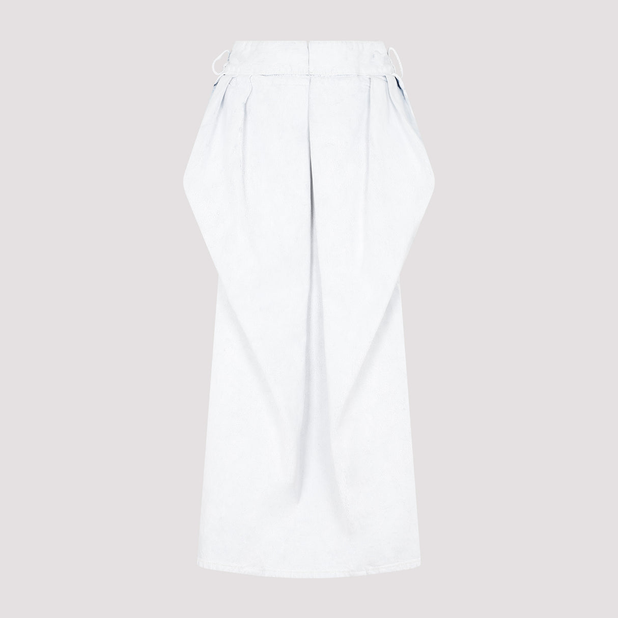 MAISON MARGIELA Crinkled Denim Midi Skirt with Hand-Painted Coating for Women - White