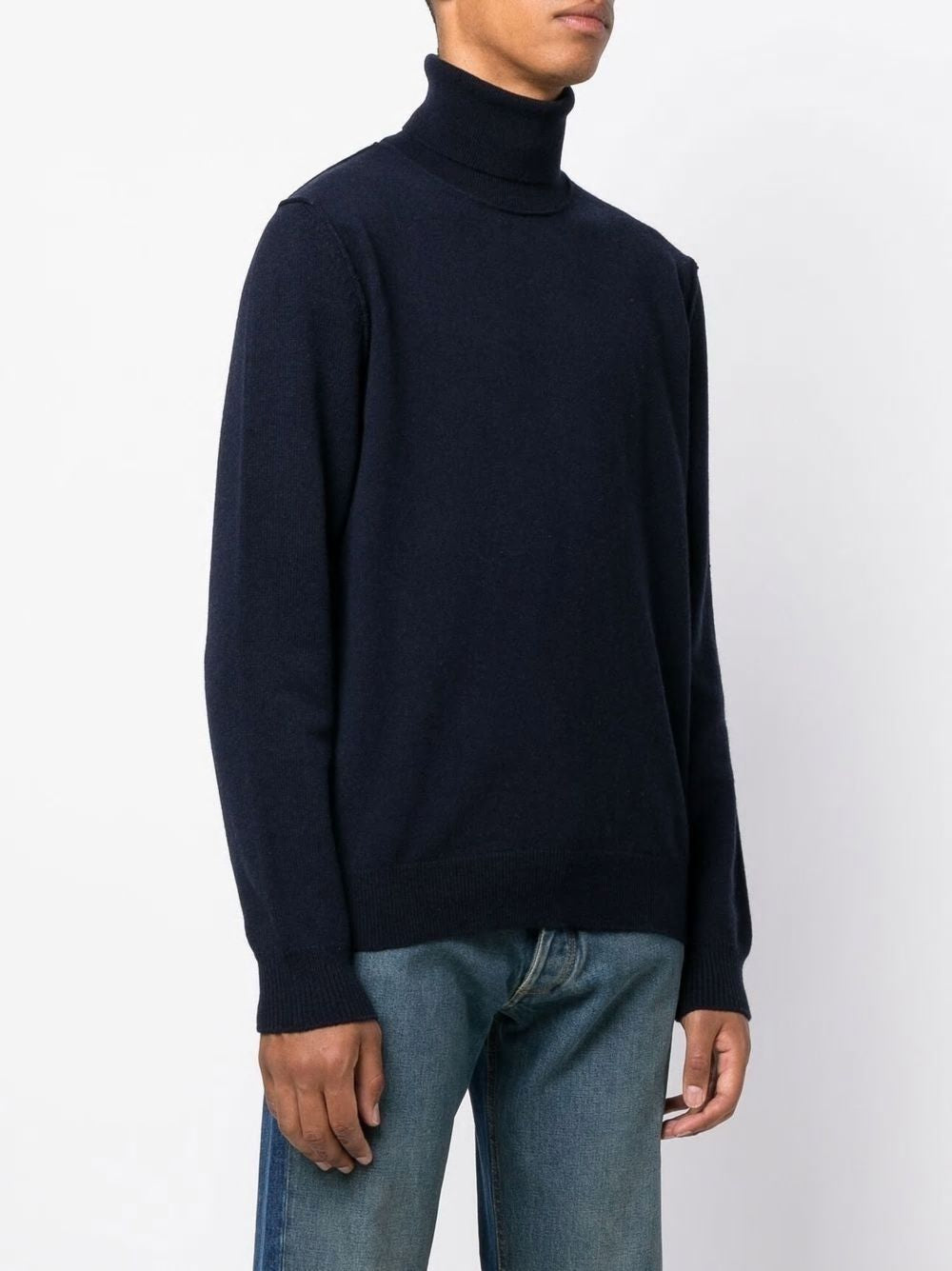 MAISON MARGIELA Luxurious Blue Cashmere Turtleneck Sweater for Men