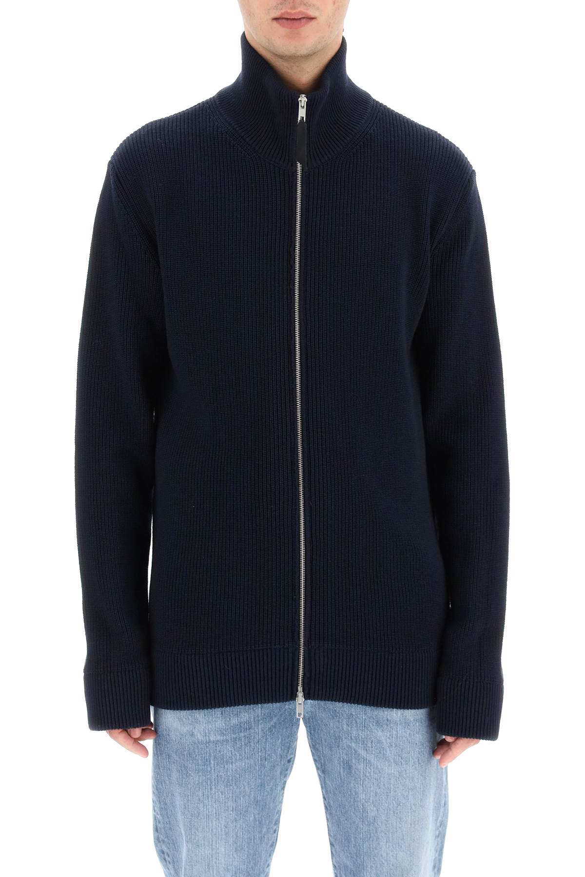 MAISON MARGIELA Men's Brioche-Stitch Knit Zip Cardigan for SS24