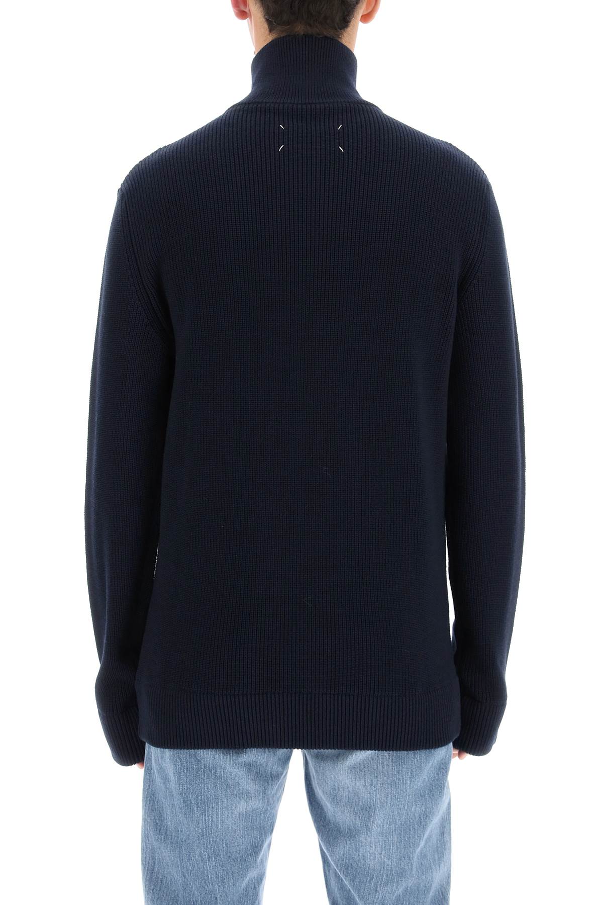 MAISON MARGIELA Men's Brioche-Stitch Knit Zip Cardigan for SS24