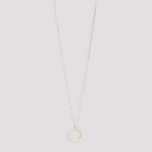 MAISON MARGIELA Silver Logo Pendant Necklace with Signature Ring Detail