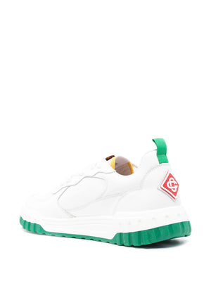 Casablanca Casa-Style Leather Sneakers for Men - Green/White