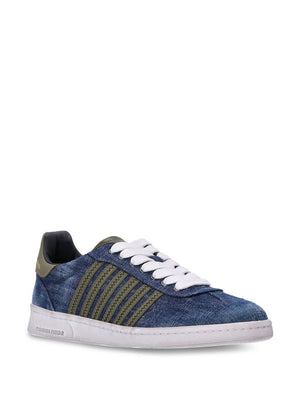 DSQUARED2 Men's FW23 Boxer Sneaker in Denim Militare