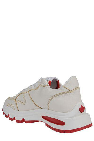 DSQUARED2 Men's White and Red Low Top Sneakers for FW22