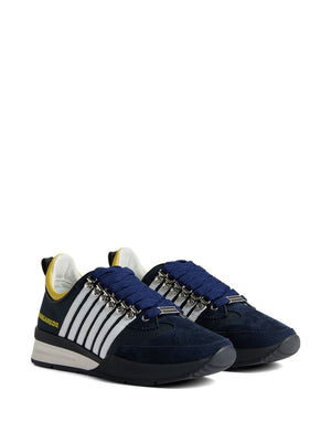 DSQUARED2 Navy Blue Multicolour Low Top Sneakers for Men