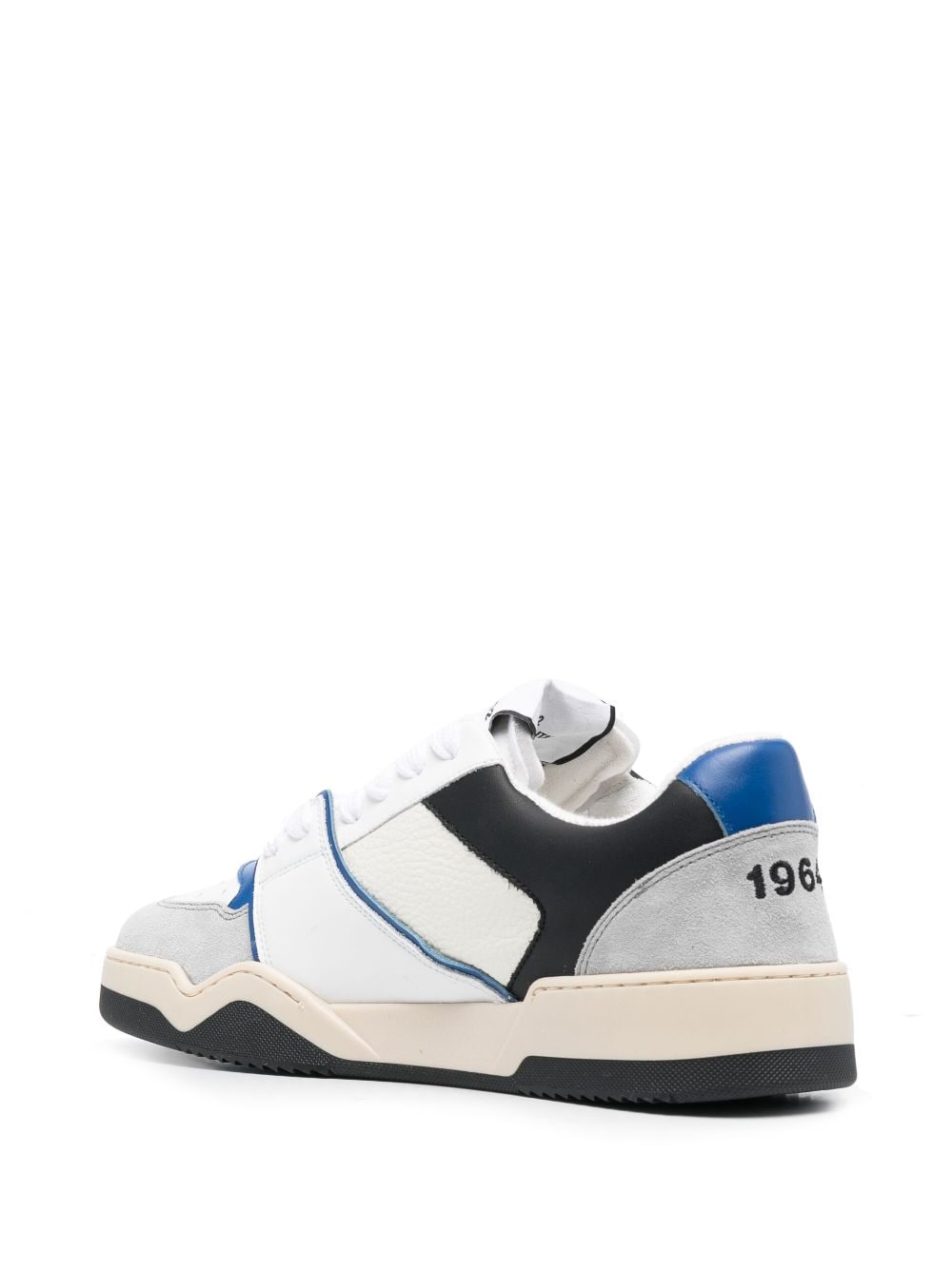 DSQUARED2 Men's Color-Block Leather Low-Top Sneakers with Maple Leaf Print and Embroidered Motif