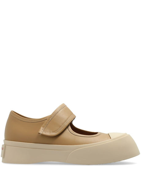 MARNI Chic Beige Leather Mary Jane Sneakers for Women