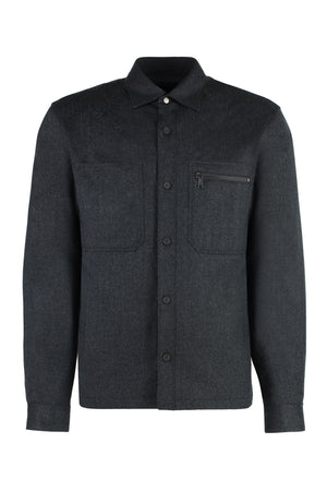 ZEGNA Sophisticated Dark Grey Wool Shirt