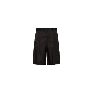 PRADA Men's Black Mini Bermuda Shorts with Logo