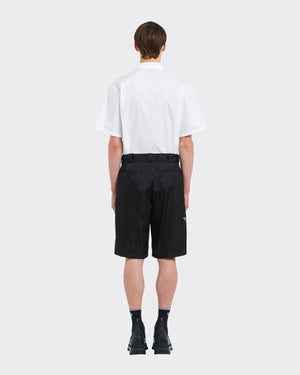 PRADA Men's Black Mini Bermuda Shorts with Logo