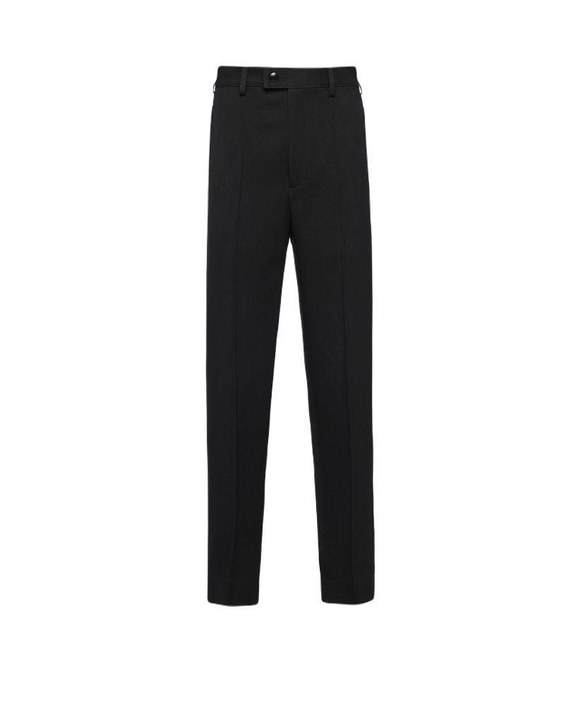 PRADA Classic Black Men's Trousers for FW23