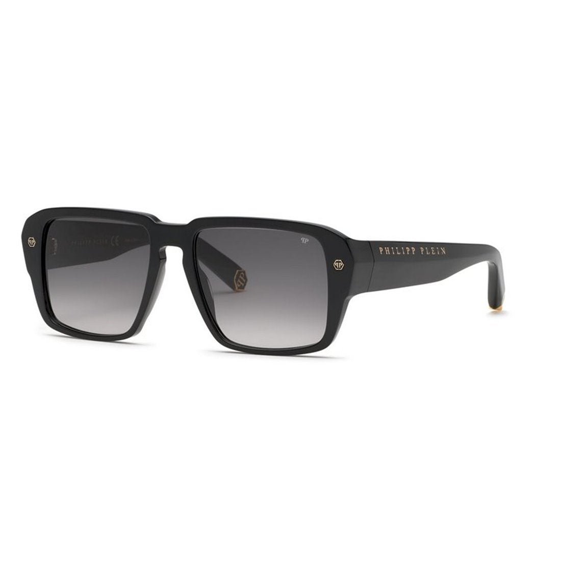 PHILIPP PLEIN Stylish Acetate Sunglasses with Marbled Black Frame