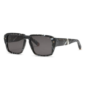 PHILIPP PLEIN Stylish Acetate Sunglasses with Marbled Black Frame