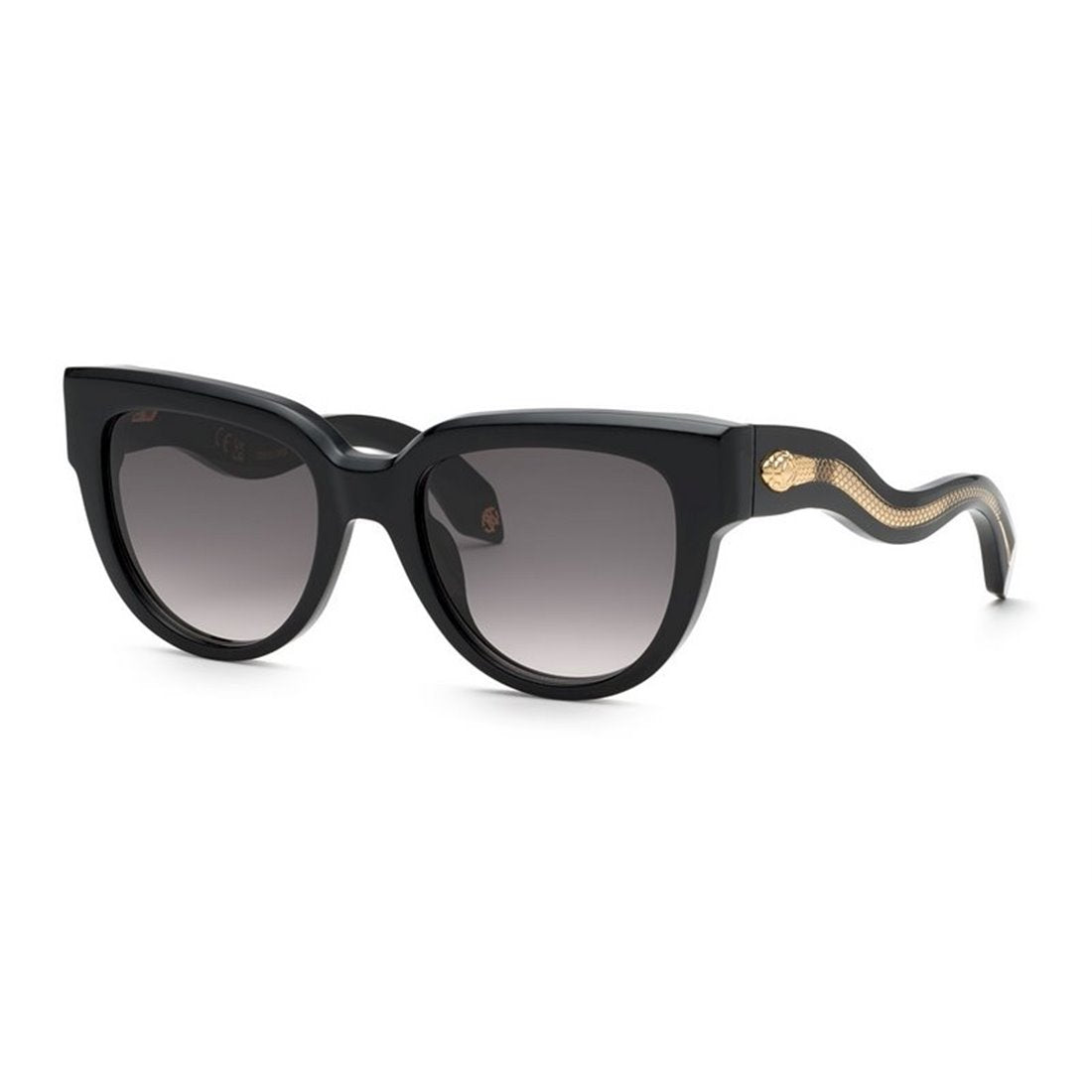 ROBERTO CAVALLI Chic Havana Sunglasses with Gold Mirror Lenses