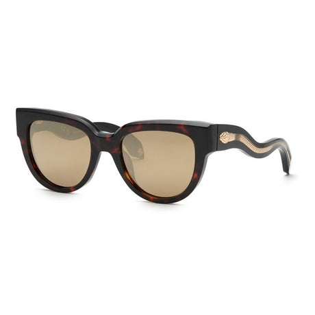 ROBERTO CAVALLI Chic Havana Sunglasses with Gold Mirror Lenses