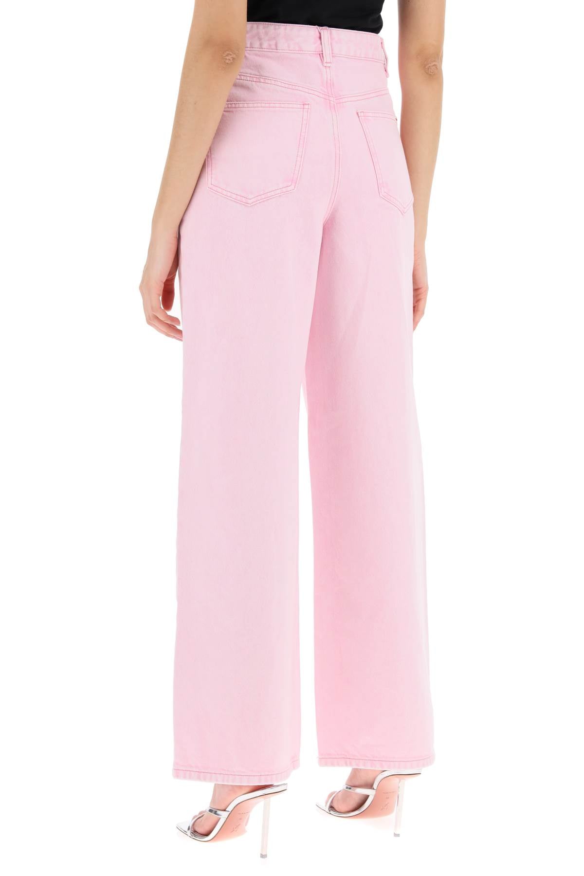 SELF-PORTRAIT High-Waisted Wide Leg Jeans with Crystal Embellishments