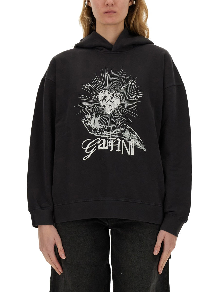 GANNI Oversized Heart Hoodie - Size S