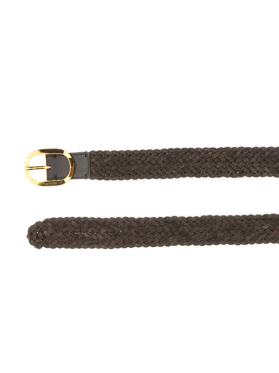 TOM FORD Woven Leather Belt for Men