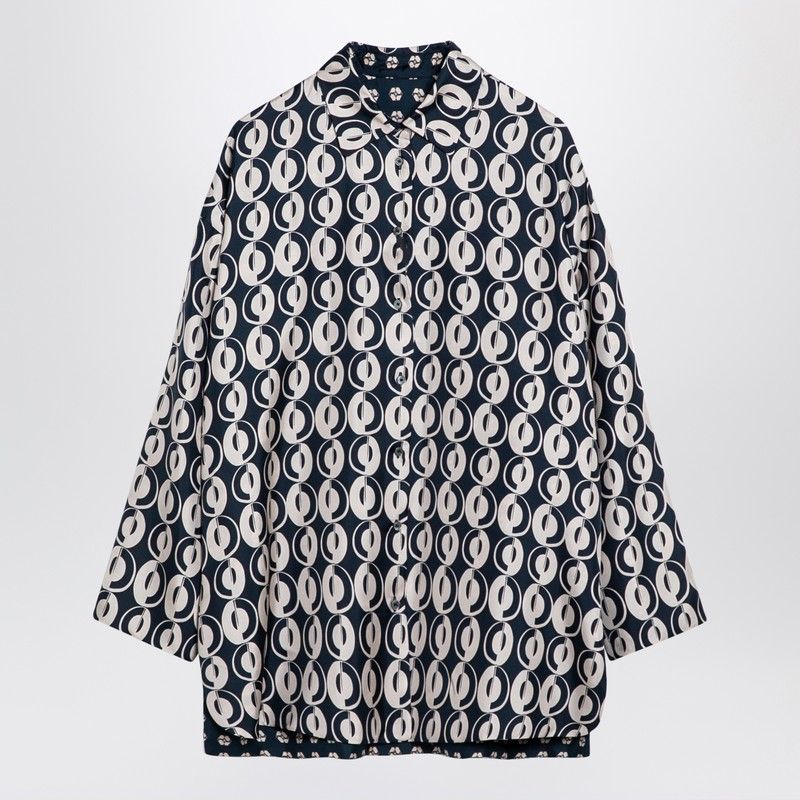 MAX MARA Reversible Patterned Silk Blouse - Size: One Size