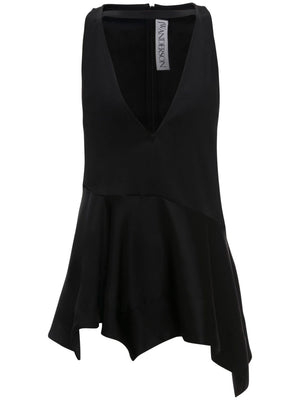 Sleek Black Sleeveless Top with Zipper Detail by JW Anderson