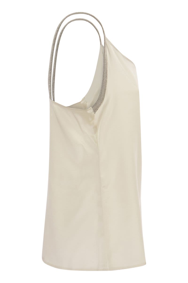 FABIANA FILIPPI Silk Sleeveless Top with Jewel Straps - FW23