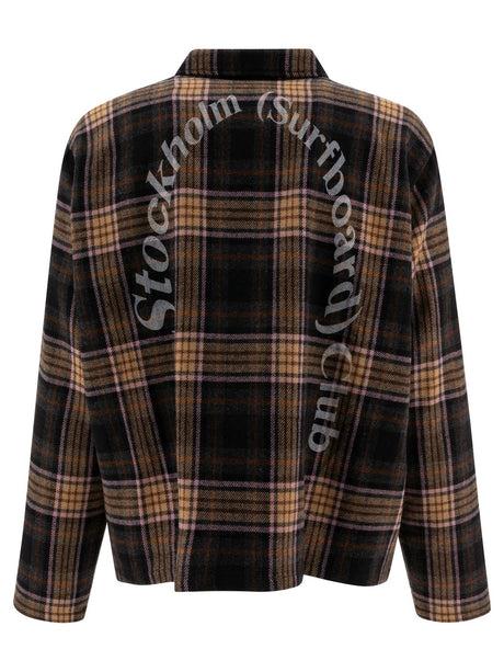 STOCKHOLM SURFBOARD CLUB Relaxed Fit Overshirt with Check Design for Men - FW24