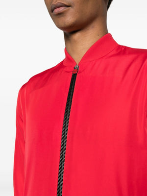 KITON Crimson Red Zipped Bomber Jacket for Men